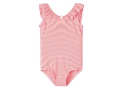 Name It fiery coral badedragt neon striber